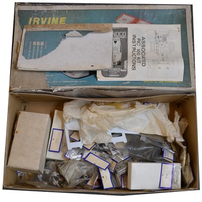 Lot 1286 - Irvine Engine Associated, RC radio control racing model kit ref RC100 'Sunoco Porsche + Audi'