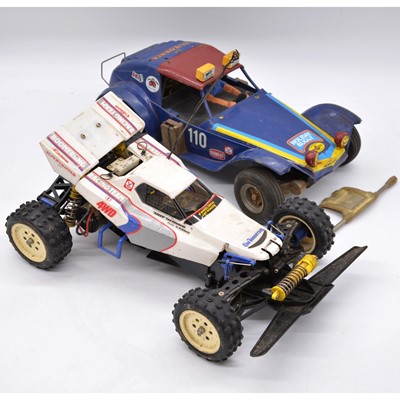 Lot 1279 - Tamiya, RC radio control racing cars 'The Boomerang' and 'Holiday Buggy'