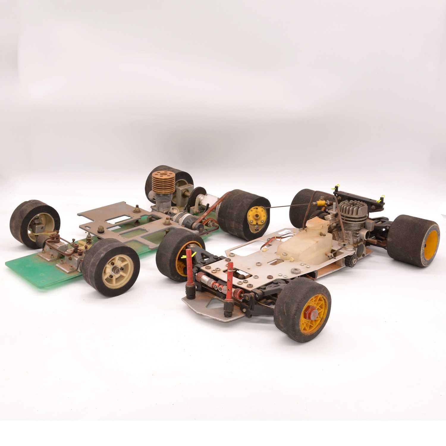 Lot 1280 - Two RC radio control racing car chassis