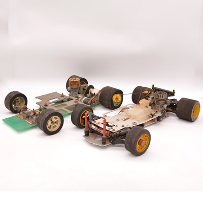 Lot 1280 - Two RC radio control racing car chassis including Serpent etc