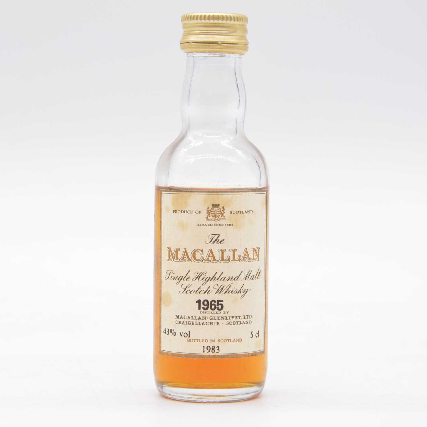 Lot 202 - Macallan 1965, and 1966, single Speyside malt whisky miniatures