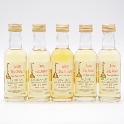 Lot 648 - James MacArthur / Mini Bottle Club - Set 6 and part set 5 - five whisky miniature bottlings