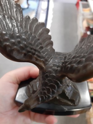 Lot 109 - R Petko, bronze model of a Stag; and a bronze American Eagle