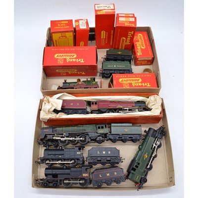 Lot 361 - Six Tri-ang Hornby OO gauge model railway locomotives; Tri-ang Hornby freight cars