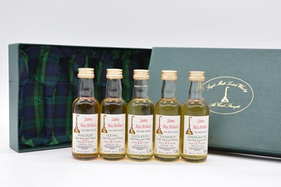 Lot 649 - Limited edition gift set of five single malt whisky miniatures by James MacArthur