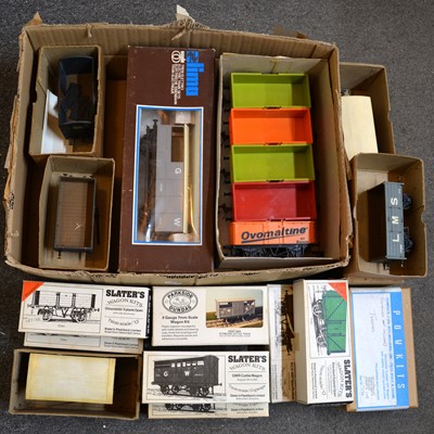 Lot 169 - A box of Slater's, Parkside and others O gauge model railway freight cars