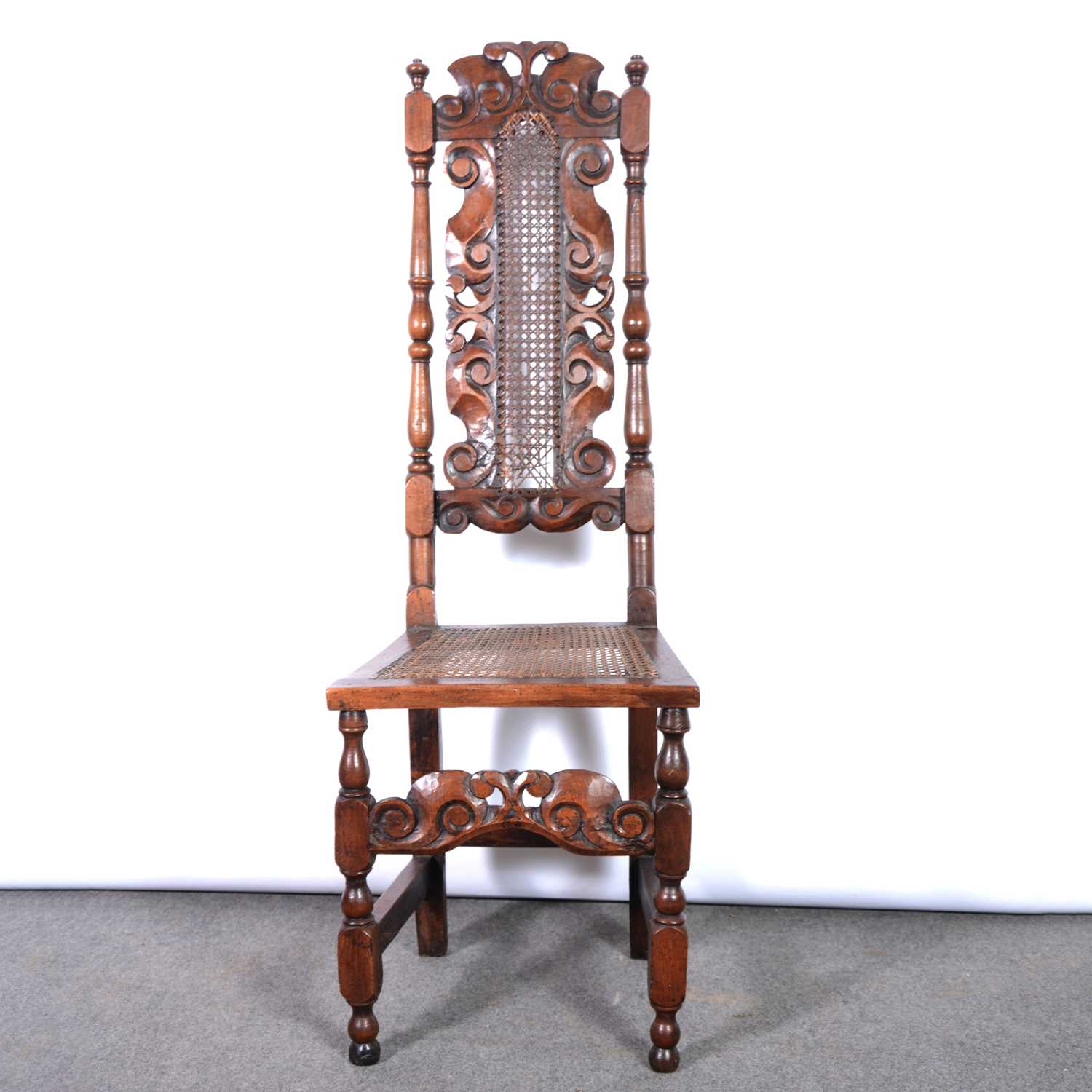 Lot 318 - 18th Century beech high-back chair