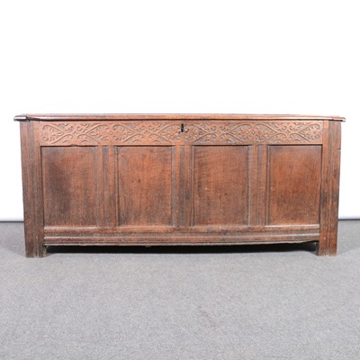 Lot 325 - Joined oak coffer, 18th Century