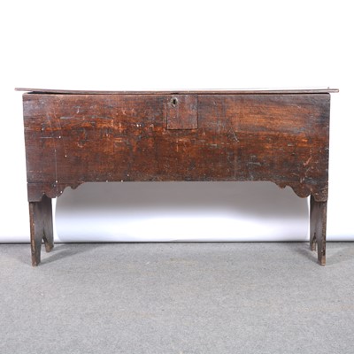 Lot 223 - Joined elm six plank coffer, 18th Century