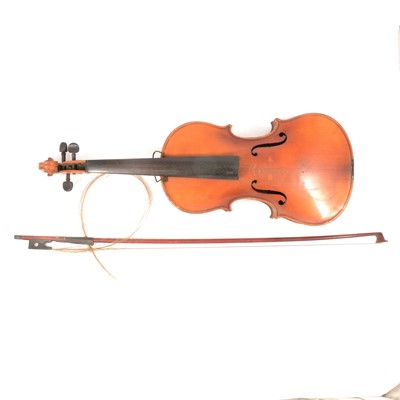 Lot 120 - German violin, with a bow