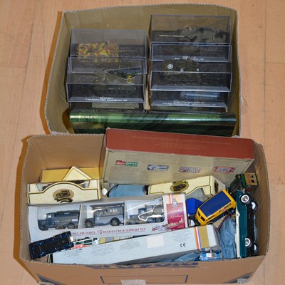 Lot 1233 - Ten DeAgostini model militart combat tanks and Lledo models.