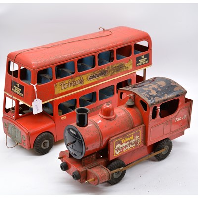 Lot 1042 - Tri-ang Double-decker bus and Puff-puff train