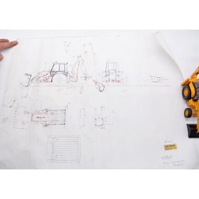 Lot 1149 - A pre-production prototype Britains JCB 3CX sitemaster backhoe loader
