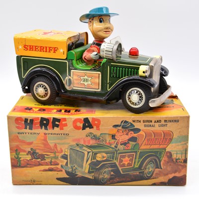 Lot 1029 - TN Nomura Toys, Japan, tin-plate battery operated Sheriff Car, boxed.