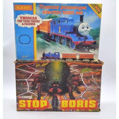 Lot 1197 - Corgi Toys Stop Boris game and Hornby Thomas the Tank Engine set.