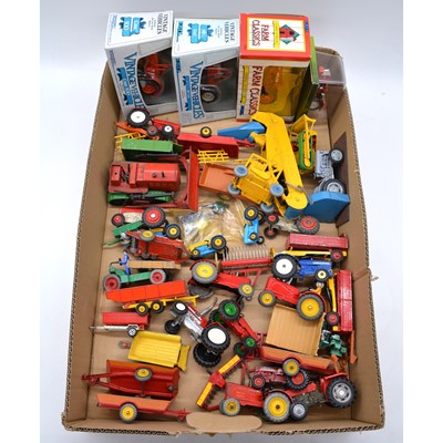 Lot 1067 - One tray of loose Dinky, Corgi, Matchbox and other die-cast farming models