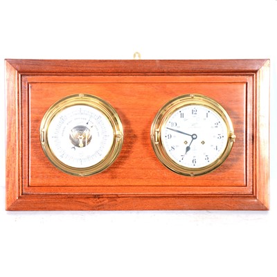Lot 410 - Schatz Royal Mariner clock and barometer and a modern globe