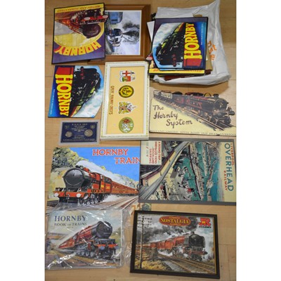 Lot 222 - A quantity of reproduction Hornby advertising signs, card and metal, etc.