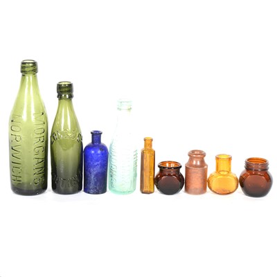 Lot 65 - A collection of glass and stoneware bottles, medicine bottles, etc.