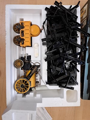 Lot 97 - Hornby 3.5inch gauge live steam Stephenson's Rocket with wagon and track, boxed.