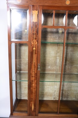 Lot 45 - English Art Nouveau inlaid mahogany china cabinet