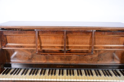 Lot 353 - Victorian walnut ship's piano, J B Cramer & Co., number 65600