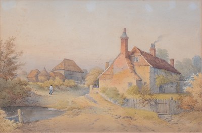 Lot 503 - C de Pairs, Landscapes with cottages and farm buildings, a pair