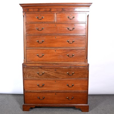 Lot 644 - George III mahogany chest on chest