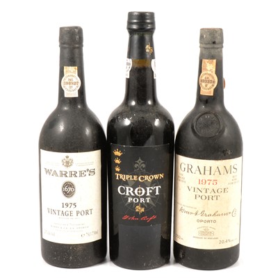Lot 536 - Two bottles of 1975 vintage port, and another port