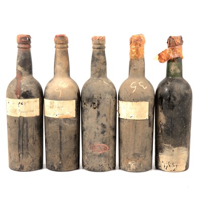 Lot 534 - Five bottles of unknown vintage port, possibly Croft 1935