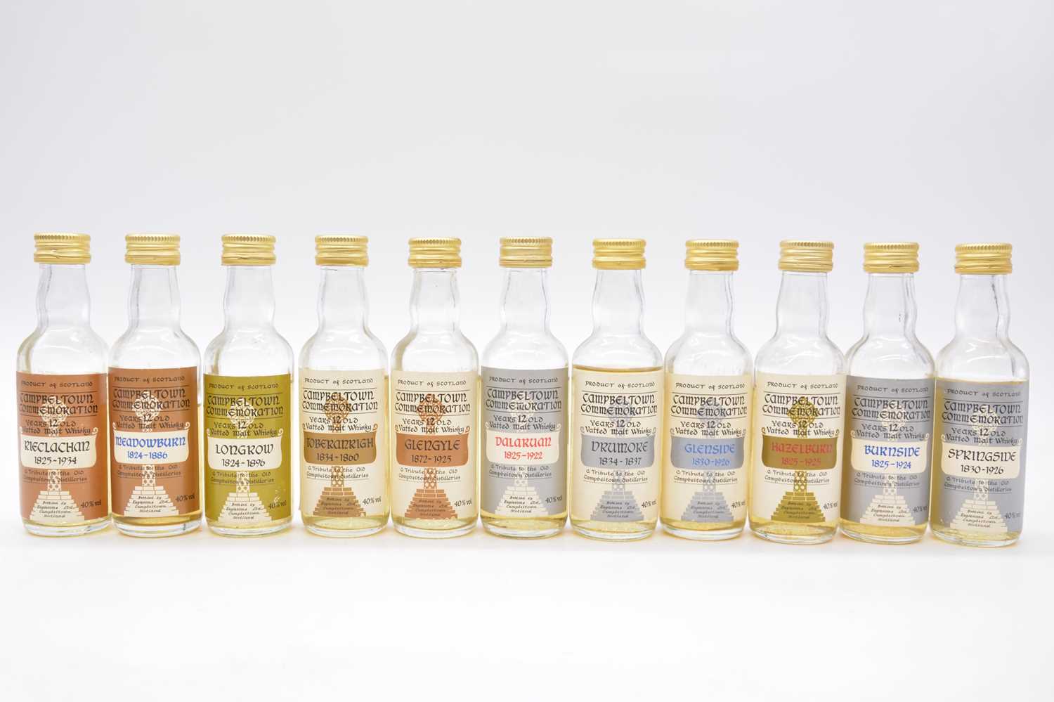 Lot 154 - Collection of whisky miniatures including Macduff, Linkwood, Connoisseurs Choice, etc