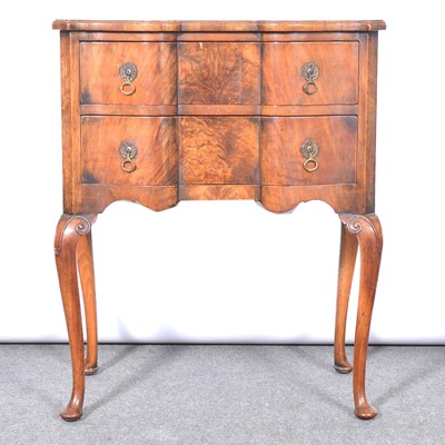 Lot 578 - Reproduction walnut two drawer side table.