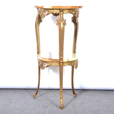 Lot 537 - Brass and onyx two tier table; and a gilt framed pier glass