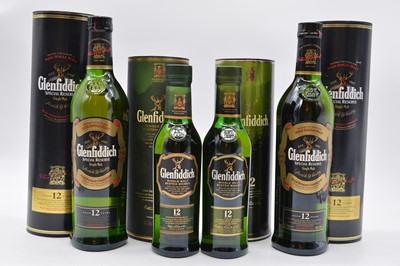 Lot 575 - Four bottles of Glenfiddich, 12 year old, single malt whisky