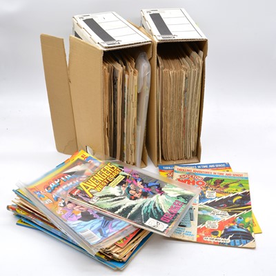 Lot 1203 - Quantity of US and UK comics; three folders and loose etc