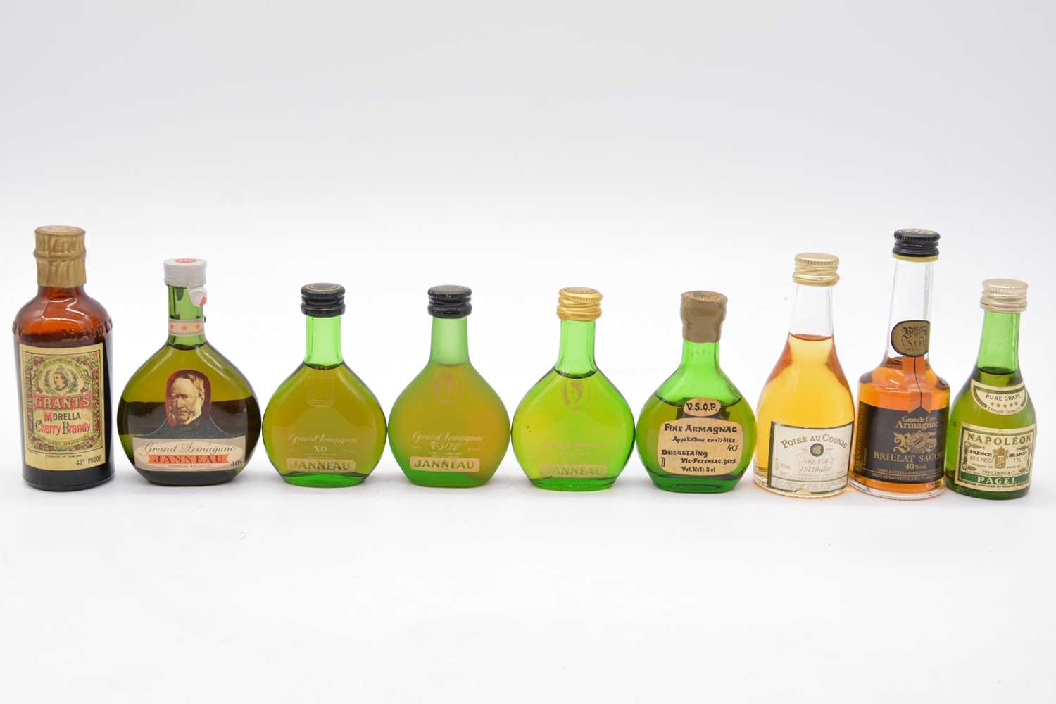 Lot 215 - Collection of assorted miniature bottles of Brandy, Armagnac, and other Regional spirits
