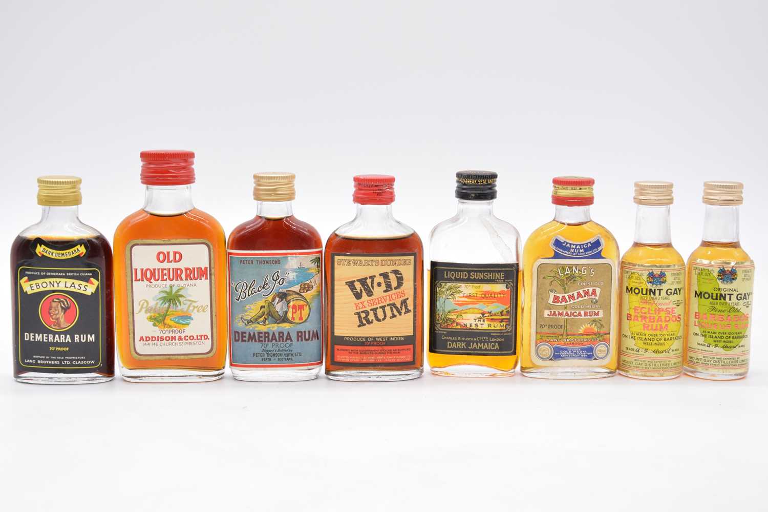 Lot 690 - Collection of miniature Rum bottlings, 1960s-1980s