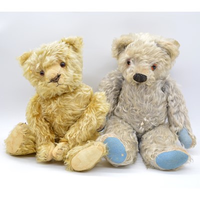 Lot 1012 - Two Chad Valley mohair teddy bears, blue and golden