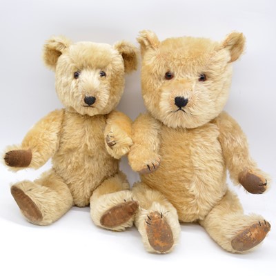 Lot 1016 - Two 1940s/1950s mohair teddy bears, possibly Chad Valley