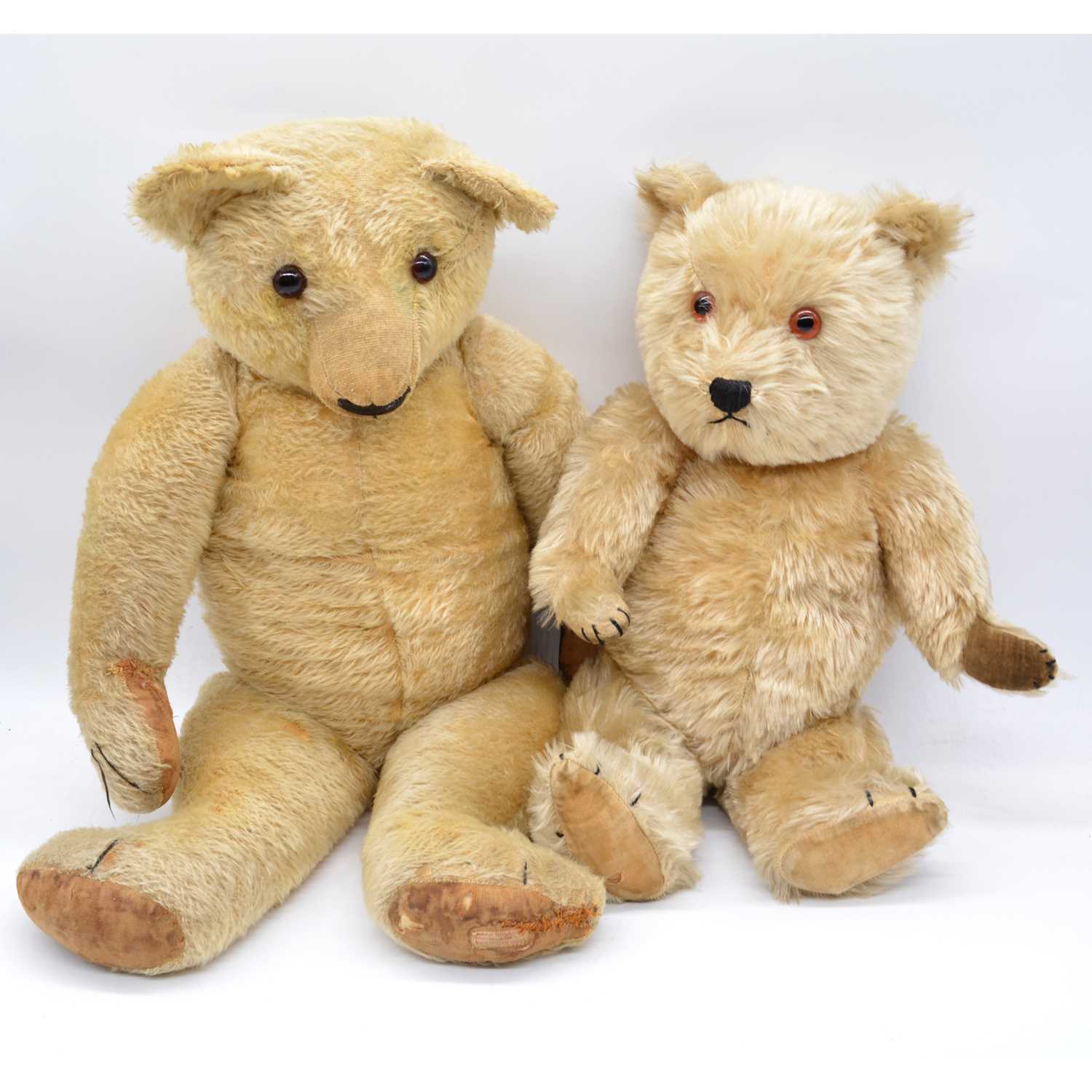 Lot 1018 - Two large Chad Valley mohair teddy bears