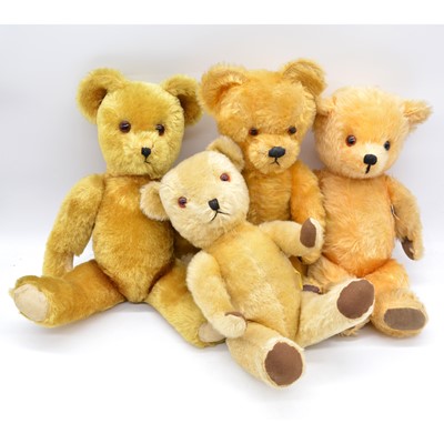 Lot 217 - Four mid-century teddy bears including Gwentoys etc