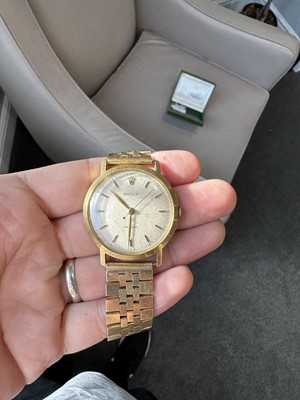 Lot 339 - Rolex - a gentleman's 18 carat yellow gold presentation wristwatch.