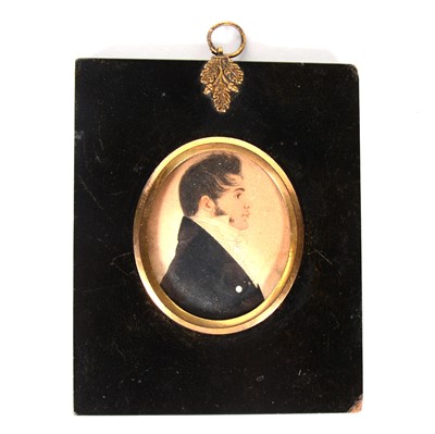 Lot 68 - English School, 19th Century, miniature portrait of a man