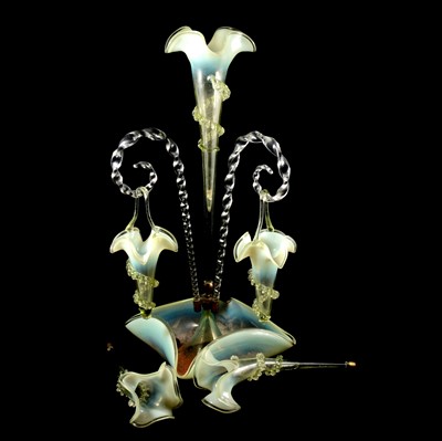 Lot 26 - Victorian opalescent glass epergne