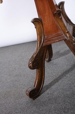 Lot 515 - Victorian walnut and beech harpist chair