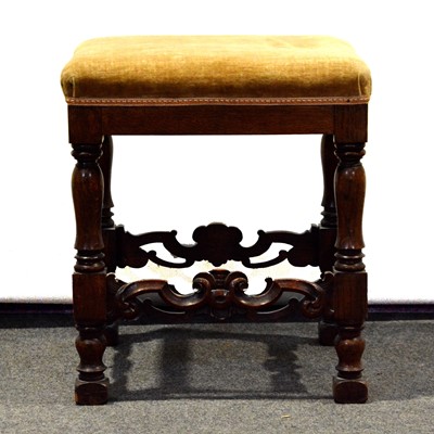 Lot 406 - Victorian oak dressing table stool