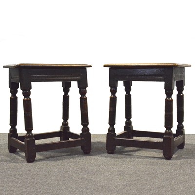 Lot 408 - Pair of oak joint stools