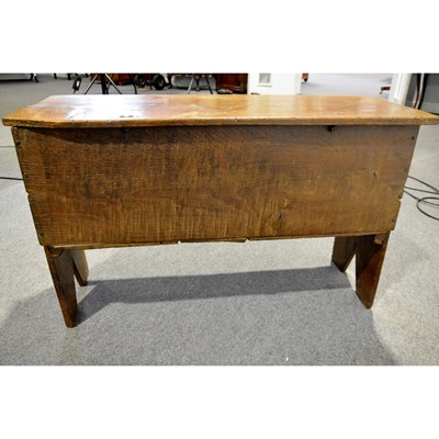Lot 409 - Joined oak six-plank coffer, 18th Century