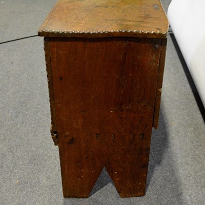 Lot 409 - Joined oak six-plank coffer, 18th Century