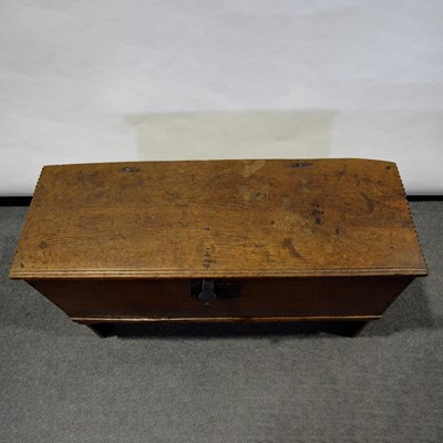 Lot 409 - Joined oak six-plank coffer, 18th Century